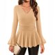 thumbnail image 5 of RKSTN Women's Dressy Sparkly T Shirts Oversized V Neck Glitter Sparkly Long Sleeve Shirt Top Womens Casual Solid Plus Size Sequined Loose Fits Comfy Tee Party Club Night Blouses Fall Spring Clothes, 5 of 9