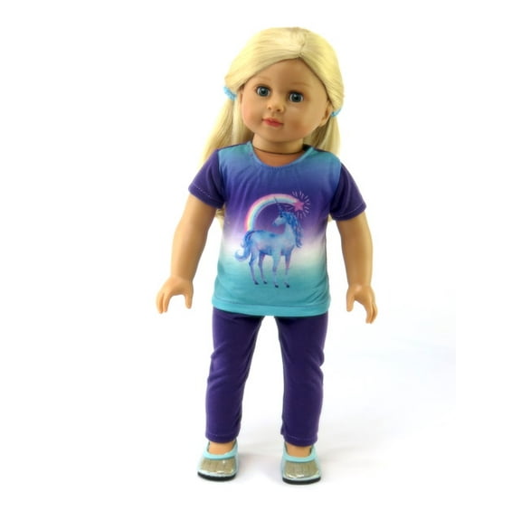 Purple Unicorn Pajamas For 18 Inch Dolls | American Fashion World