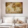 thumbnail image 2 of Elephant Stock World Map Wall Art - Horizontal Canvas Wall Art - Living Room Wall Decor - Map Canvas - Brown And Yellow Decor - 48" x 32", 2 of 8