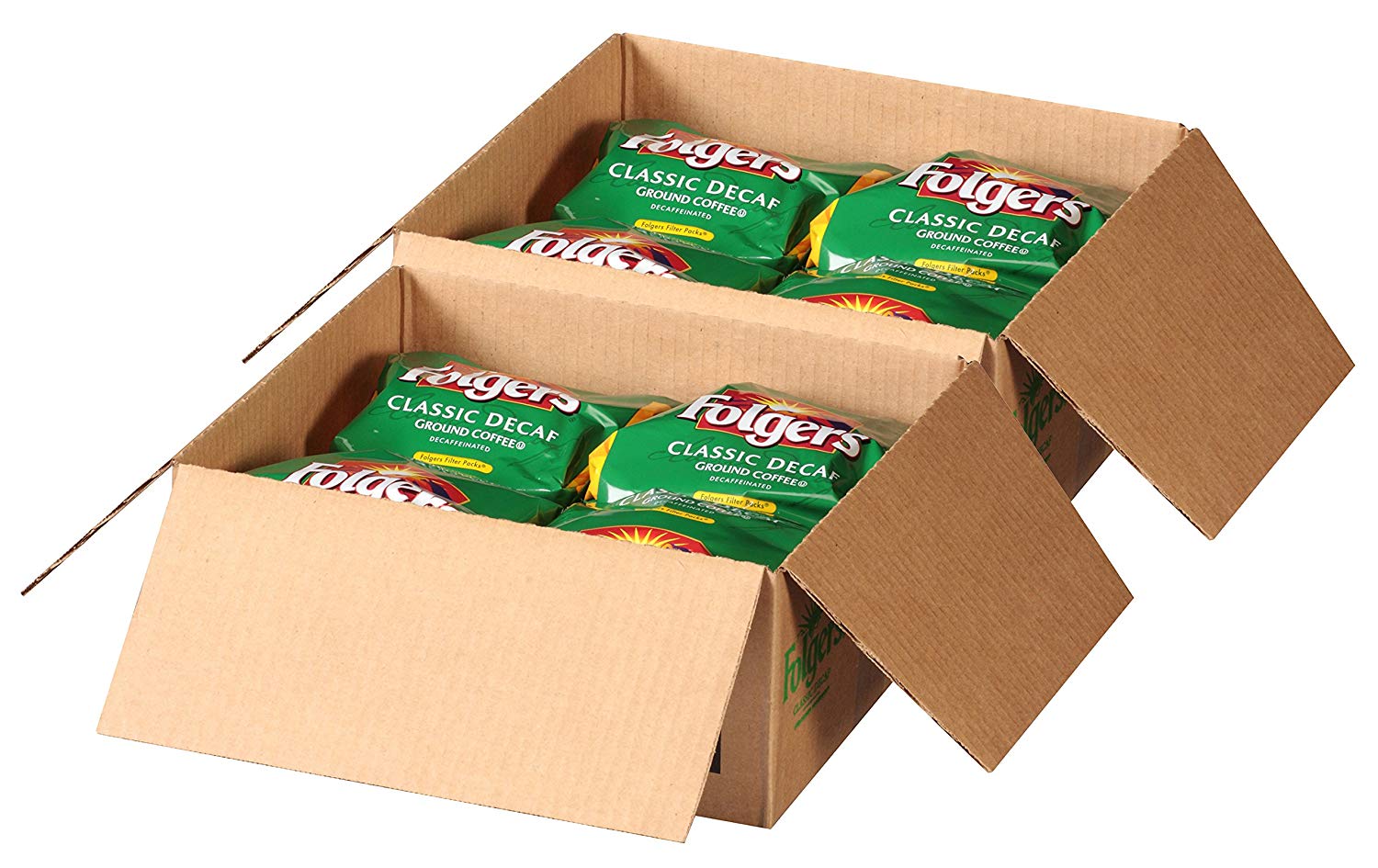 Folgers Filter Packs Classic Decaf Coffee, 2 Boxes 80 Total