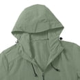 thumbnail image 3 of Men's Rain Jacket Waterproof Lightweight Packable Rain Shell Raincoat with Hood and Zipper Pocket for Golf Hiking Travel Size 4XL Army Green, 3 of 8