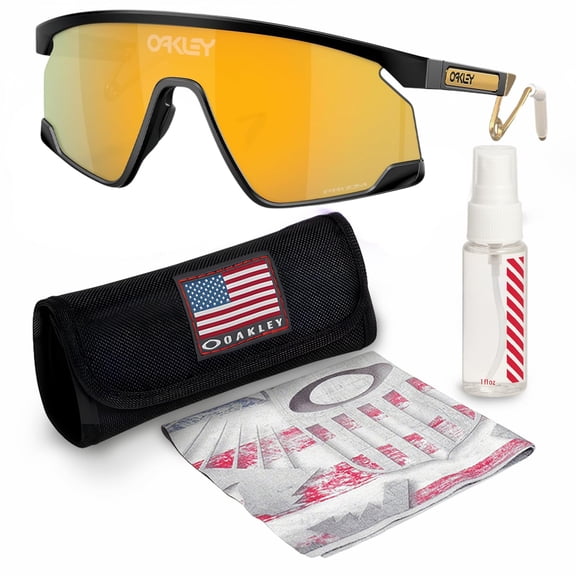 Oakley OO9237 BXTR RECTANGLE Shaped Non-Polarized Sunglassess for Men - Includes Official Eyewear Kit - Matte Black Frame with Prizm 24K Lens