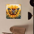 thumbnail image 4 of 14 Inch Wall Clock Battery Operated Square Clock Decorative for Office, Kitchen, Outdoor, Living Room，Yellow Sunflower Butterfly Animal Pattern, 4 of 4