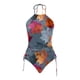 thumbnail image 4 of MKLEKYY Trajes De Baño Mujer Dos Piezas Women'S Fashion Summer Maple Leaf Day Print Sexy Lace Up Two Piece Swimsuit, 4 of 5
