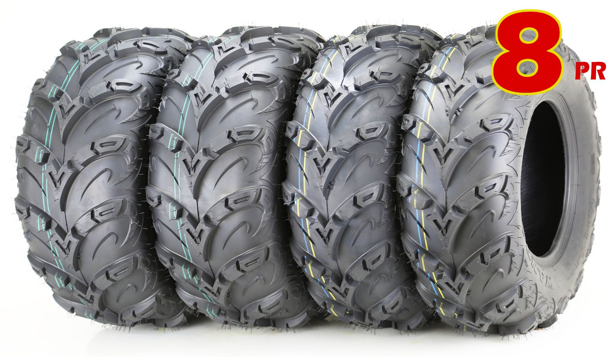 Set 4 Premium 8PR ATV UTV Tires 24X812 24x8x12 Front & 24x1012