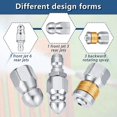 thumbnail image 4 of 3 Pieces Sewer Nozzle Rotating Button Nose Sewer Jetting Nozzle Stainless Steel Fixed Sewer Nozzle With Different Models For 1/4 Inch Pressure Washer, 4 of 5