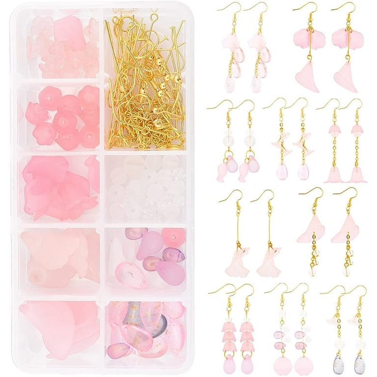 1 Box DIY 10 Pairs Filigree Dangle Earrings Hollow Earring Making Starter  Kit with Glass Pearl Beads Metal Links Brass Earring Hooks for Jewelry  Making Supplies CraftInstruction 