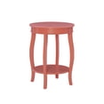 thumbnail image 1 of Linon Wren Table d'Appoint Ronde de 18,5 Pouces avec Tablette en Bois Peint Corail Orange, 1 of 8