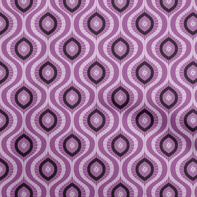 oneOone Georgette Viscose Purple Fabric Ogee Sewing Craft Projects Fabric Prints By Yard 42 Inch Wide