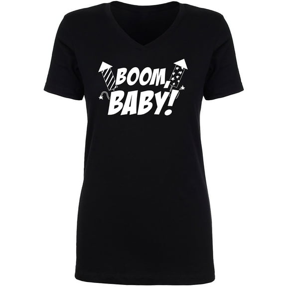 Boom, Baby! Womens V-Neck T-Shirt