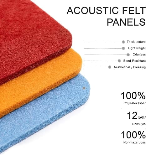 Mifurn 11.8''*11.8'' Felt Bulletin Board, 3 Colors, 4 Pack