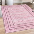 thumbnail image 1 of Leaves Decorative Rug, Warm Colored Botanical Design of Delicate Branches and Rectangular Frames, Quality Carpet for Bedroom Dorm and Living Room, 6 Sizes, Magenta Lilac Rose, by Ambesonne, 1 of 4