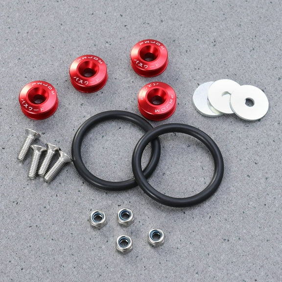 Worgeous 1 Set Fastener Fixed Button Kit for Car Vehicles Front Rear Bumper Trunk (Red)
