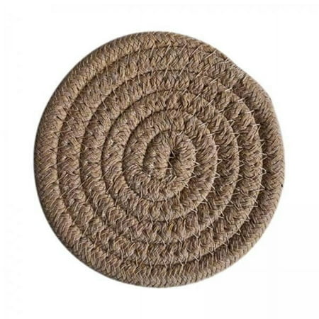 

TISHITA 5xFarmhouse Table Mat Non Slip Rustic Braided Place Mat for Party Kitchen Home 11cm