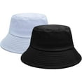 thumbnail image 1 of 2 Packs Bucket Hat for Women Men Cotton Hats Sun Beach Fishing Cap, 1 of 5