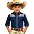 thumbnail image 2 of Toddler Kids Girls Boys Shirt Tops Long Sleeve Fashion Chest Print Casual Collar Shirt Casual Summer Tees 12-13 Years, 2 of 4