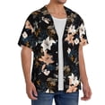 thumbnail image 2 of Kdxio Men's Hawaiian Shirt for Men Short Sleeve Shirt Lilies Flowers Summer Casual Holiday Beach Button Down T-Shirts, 2 of 7