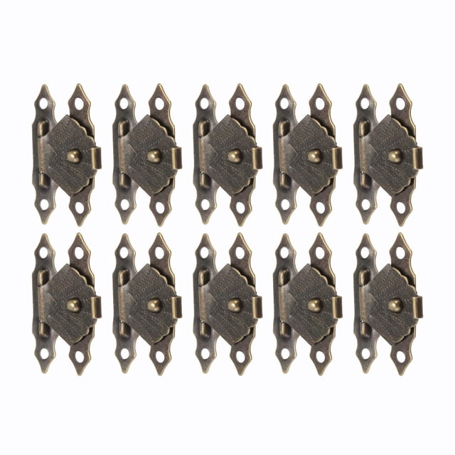 10 Pcs Antique Bronze Iron Jewelry Box Padlock Hasps Latch Clasp Lock Wooden Box