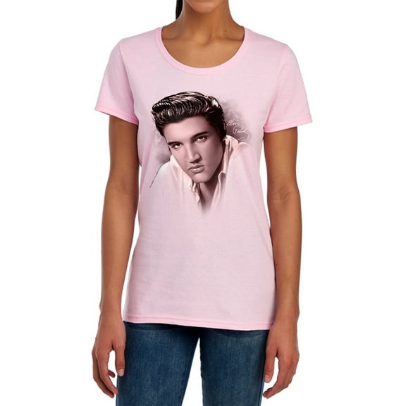 Elvis Presley The Stare Women's T Shirt (X-Large) Pink