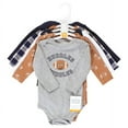 thumbnail image 2 of Hudson Baby Infant Boy Cotton Long-Sleeve Bodysuits, Football Huddles 5-Pack, 12-18 Months, 2 of 7