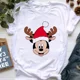 thumbnail image 2 of Camiseta de Feliz Navidad para mujer, camiseta de manga corta con estampado de Mickey de estética Harajuku, ropa Y2k para mujer, Tops 2024, 2 of 5