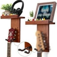 thumbnail image 4 of Estante de almacenamiento 2 uds colgador de guitarra de pared multifunción Kit de bricolaje colgador de madera de caoba montado en la pared soporte de púas tornillo fijo para guitarras eléctricas acús Tomshoo Estante de almacenamiento, 4 of 6