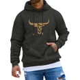 thumbnail image 2 of Mens Sweatshirts Long Sleeve Casual Casual Bull Head Graphic Drawstring Hoodie Comfortable Blend Pullover Sweatshirt Wear Casual Pullover Hoodies, XS-4XL, 2 of 5