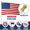thumbnail image 4 of Super Tough Nylon Flag Kit - 6ft White Spinner Pole | Heavyweight Sewn Stripes & Embroidered Stars | Rotating Anti-Wrap Rings | 5ft or 6ft Hardwood or Fiberglass Pole | Outdoor Fade-Resistant, 4 of 8