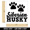thumbnail image 2 of Siberian Husky Dog Paw Prints Fun Text Self-Inking Rubber Stamp Ink Stamper - Green Ink - Small 1 Inch, 2 of 7