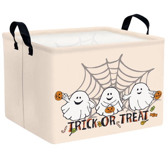 MYFLOCY Halloween Gift Basket for Kids Foldable Baby Candy Storage Bin Party Decor(Three Ghosts)