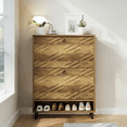 thumbnail image 4 of Tribesigns Shoe Cabinet with 2 Flip Drawers, 31.5" Narrow Hidden Shoe Storage Cabinet, Retro Shoe Rack, 4 of 7