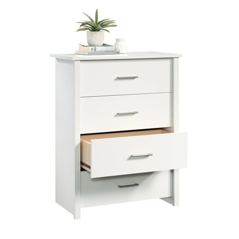Mainstays Hillside 4 Drawer Dresser Soft White Finish Walmart