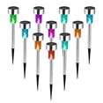 thumbnail image 1 of Luces solares para jardín Luces solares para jardín al aire libre LED de acero inoxidable - Luces impermeables para exteriores para patio, césped y caminos Paquete de luces coloridas de 12 JAMW Sencillez, 1 of 5