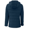 thumbnail image 3 of Women's Cutter & Buck Navy Seattle Mariners  Evoke Hybrid Eco Softshell Recycled Full-Zip Hoodie Jacket, 3 of 3