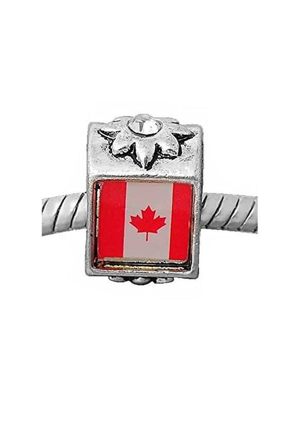 Canada Flag for Snake Chain Charm Bracelet