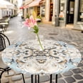 thumbnail image 6 of Bohemia Flowers Round Tablecloth for 36-44 Inch Tables,Fitted Table Cover with Elastic Edge,Boho Ethnic Rustic Abstract Pattern Waterproof Outdoor Table Cloth Protector for Patio Garden Dinner Picnic, 6 of 9