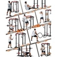 thumbnail image 2 of YUSAZENS Multi Box Carbon Steel Multifunctional Fly Squat Power Rack Full Body Strength Training Home Workout Equipment Red Black, 2 of 7