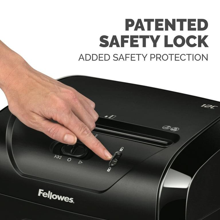 Fellowes Powershred 12-Sheet Cross-Cut Shredder, 19.5
