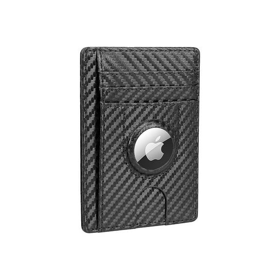 SaharaCase Slim Leather Wallet Case for Apple AirTag Black/Carbon (AT00036)