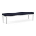 thumbnail image 1 of Lenox Steel Reception Waiting Room 3-Seat Bench / Silver Steel / Navy Blue, 1 of 5