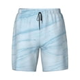 thumbnail image 4 of Lsque Mens Swim Trunks Light Blue Marble Pattern - Bathing Suit Compression Liner - Beach Swim Shorts Swimwear - (S-3XL) - Stretch Quick Dry -3X-Large, 4 of 9