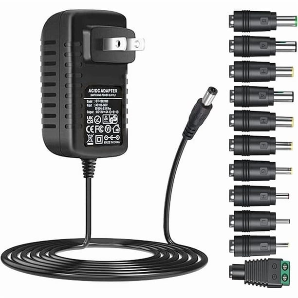 wonima11 Universal AC Adapter 12V 2A Power Supply Charger 24W AC110V to DC12V 2000mA 1500mA 1000mA 500mA Power Driver 11 DC Plug Tips 12 Volt Converter Inverter Transformer ac dc Adapter(DC12V~2A)