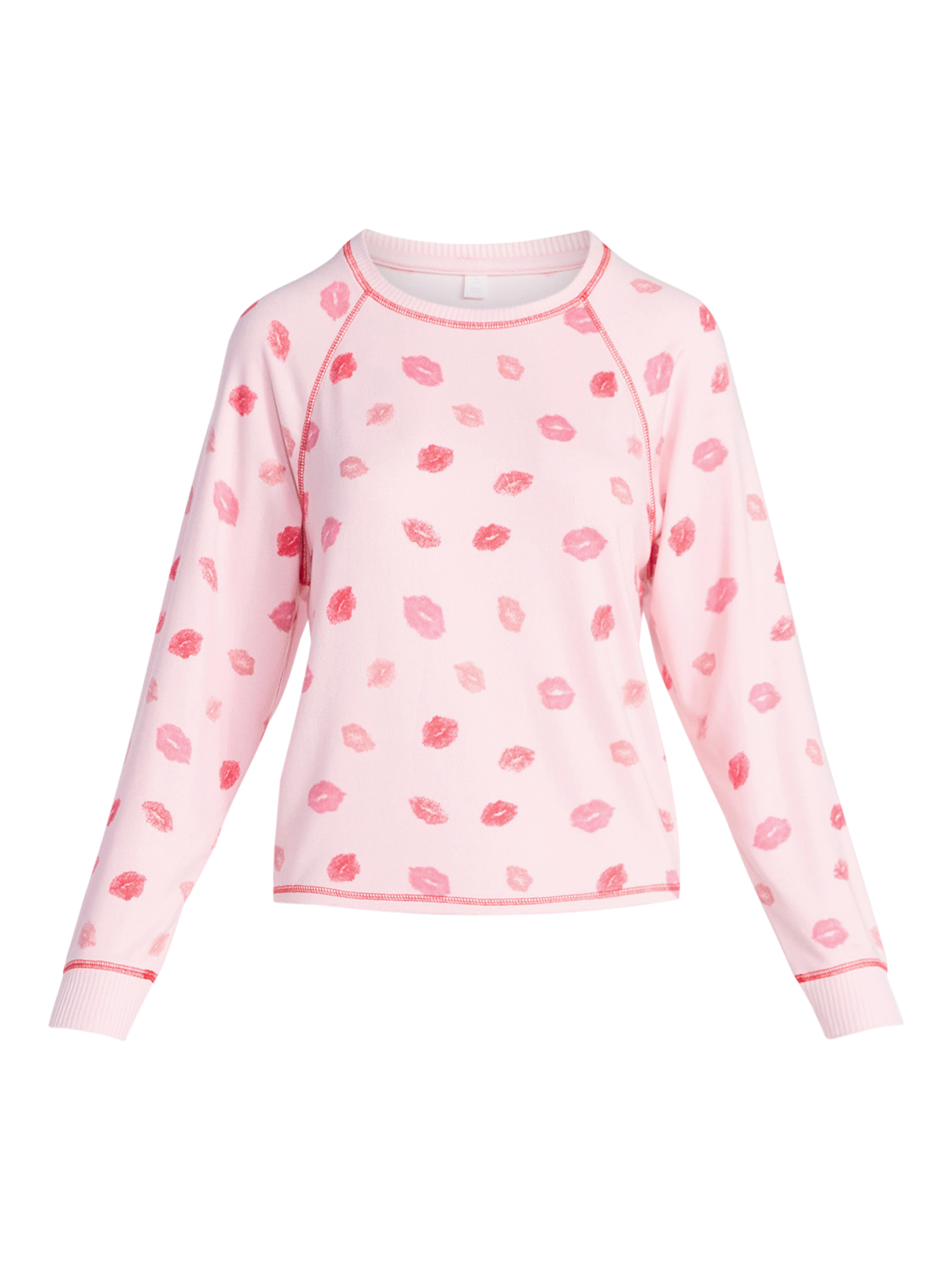 Joyspun Women's Cozy Lounge Collection Hacci Knit Long Sleeve Sleep Top, Sizes XS to 3X