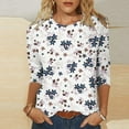 thumbnail image 2 of Birdeem T-Shirt Décontracté pour Femmes à Imprimé, Col Rond, Manches 3/4, Coupe Ample, 2 of 12