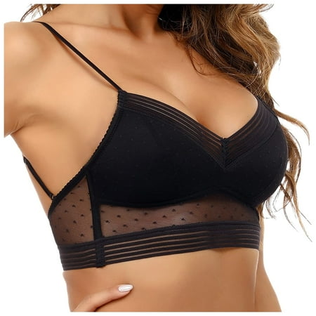 Women s Comfortable and Womens Bras No Underwire Full Coverage Transparent Shoulder Strap Cordless Plus Size Sports Bra Backless Spongeless with Convertible Shoulder Straps