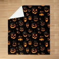 thumbnail image 3 of 3D Pumpkin Throw Blanket Halloween Theme Black Orange Pumpkin Flannel Blanket for Kids Teens Adults Watercolor Horror Plants Decorative Fleece Blanket for Office Bedroom Baby 30x40, 3 of 6