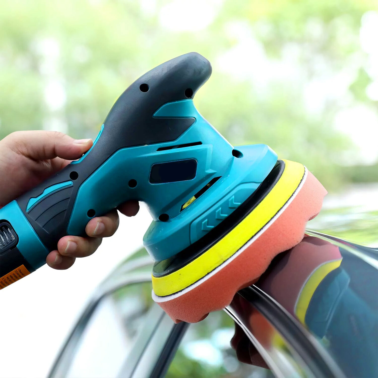 Hanru Cordless Car Buffer Polisher, Car Waxer with 2pcs 12V Lithium Rechargeable Battery, Polisher with Variable Speed, Portable Polisher Kit, Car Detailing Kit for Buffer/Polisher/sander
