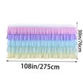 thumbnail image 1 of Feltree Five-Layer Pleated Tablecloth Elegant Ruffle Design for Oval Tables Wedding Birthday Party Decor Wrinkle-Resistant Polyester 9 Feet Machine Washable, 1 of 7