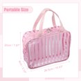 thumbnail image 2 of Unique Bargains Clear Toiletry Bag Transparent Makeup Bag Travel Zipper Cosmetic Organizer for Women 10.43"x3.15" Pink, 2 of 7