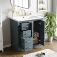thumbnail image 3 of Euroco 30'' Bathroom Vanity with Ceramic Sink Combo,Solid Wood Frame Bathroom Storage Cabinet, Freestanding Vanity Set with 3 Drawers& Soft Closing Doors, 3 of 8